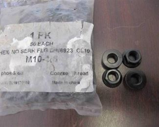 NEW (100 ) M10ex Flange Nuts Class 10 DIN 6923 - Phos & Oil Finish-1.5 Metric _Excellent for Exhaust