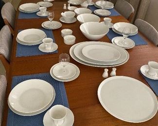 Mid Century Modern place setting for 12 by Rosenthal from Germany.  From the 50's and 60's