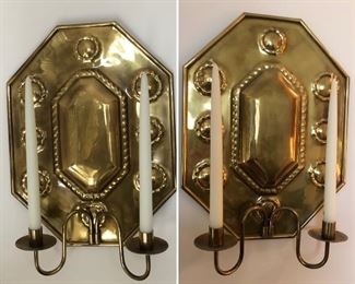 Brass candle sconces (2)