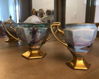 Antique cream and sugar