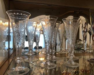 William Yeoward flutes “Fern” very rare pattern and in excellent condition x 6