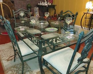 Lane glass top table and chairs