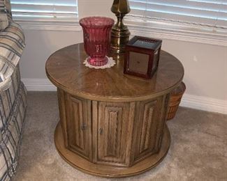 Round Vintage End Table