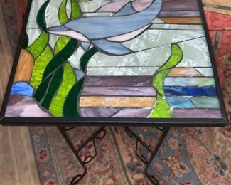 Stained Glass Table - Dolphin