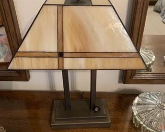 Glass Shaded Lamp - Art Deco