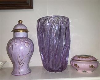 Gorgeous Lavender Vase and Ginger Jar