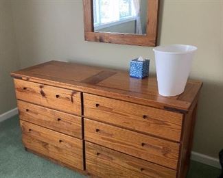 Nice dresser and mirror matches bed and nightstand and tall dresser