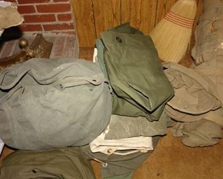 WWII and Vietnam Period Duffle Bags and Tents