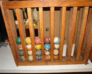 Vintage Pool Balls and rack From a Former Pool Hall