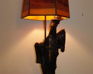 Richardson Mid-Century Lamp Featuring Don Quixote on Horseback 