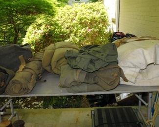 Military Tents and Sleeping Bag