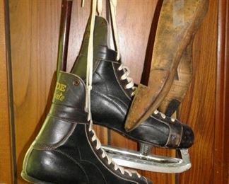 Hockey Skates and Wooden Shoe Forms