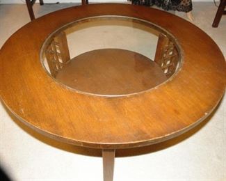 Circular Vintage Glass Top Coffee Table