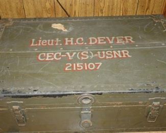 WWII Foot Locker belonging to Lt H.C. Dever, Engineer attached to the Marine Corps.