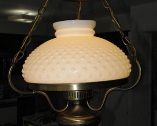 Chandelier with Milk Glass Hobnail Shade