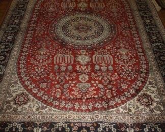 50 X 77 SILK HAND KNOTTED VINTAGE RUG  ~ CHINESE SILK ON SILK