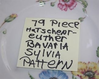 79 PIECE HUTSCHENREUTHER BAVARIA CHINA SYLVIA PATTERN