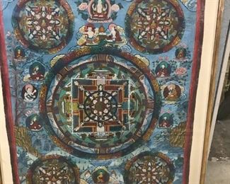 Tibetan Antique Framed Thangka Painting