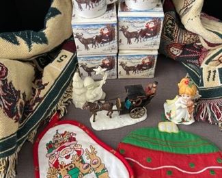Christmas Mugs, Snowbaby Horse  Cart