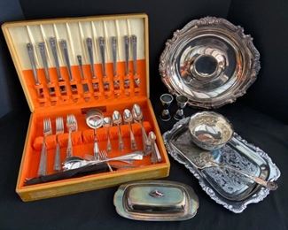 Holmes Edwards Inlaid Flatware and Serving Dishes