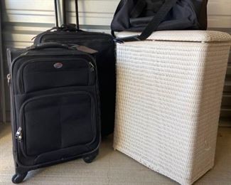 Suitcases and Hamper