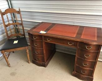Vintage Students Desk and High Back Chair