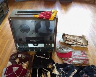 vtg child cowboy clothes reel to reel player