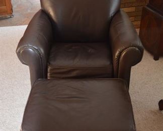 Leather chair and ottoman - Lazy boy
