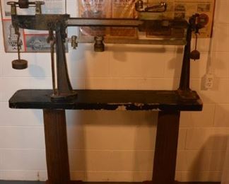 Old farm scale for weighing grain