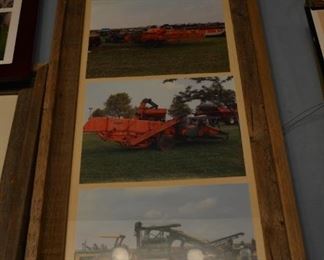 Farm equipment in primitive wood frame