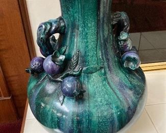 Large Decorative Vase w/Fruit Accents
