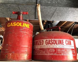 Back in the 50’s Vintage Gas Cans two of many gas cans plastic and tin to choose from! 