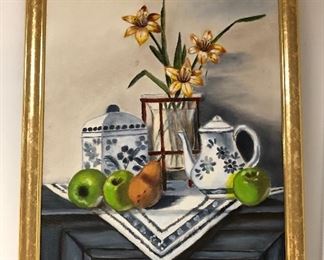 One of a kind original Still Life Oil on Canvas. Local Cleveland, TN artist, Mary Lou Chastain. 