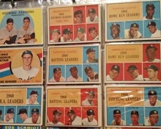 1960 Leader Cards, some of cards in black Baseball binder