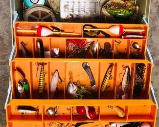 Tackle box with lures and more fishing equipment