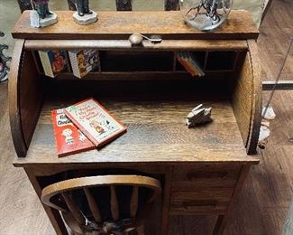 Antique Children’s Rill Top Desk with matching Chair