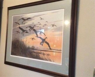 Wildlife Ducks Flying, by Famous Artist Maynard Reece 1920-2020