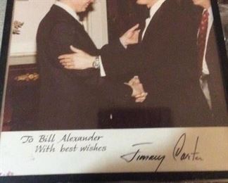Signed by President Jimmy Carter. Framed 8X10