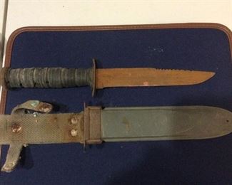 Military buck knife & sheath