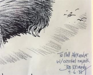 Cartoonist Jon Kennedy 1918-2014.  Signed w/ Personal Note.
