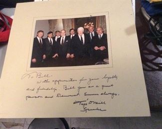 House Speaker Tip O'Neill. Color Photo Autographed & Personalized