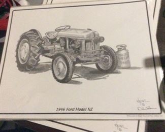 11X14, Ford Tractor 1946 Artist Dale Adkins Collection
