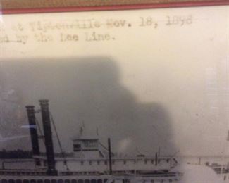 Framed Mississippi Riverboat " City of Osceola" Arkansas. Operated by the Lee Line. Sunk Nov. 18, 1898. 