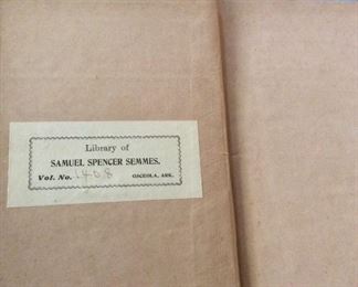 Antique Books from the estate of Samuel Spencer Semmes, Bill Alexander's Great Grandfather.