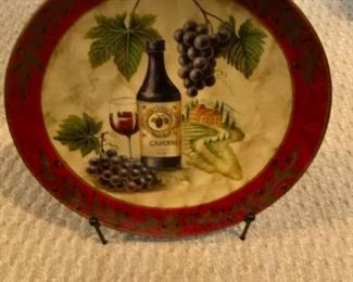 Wine and Grapes Decorative Plate