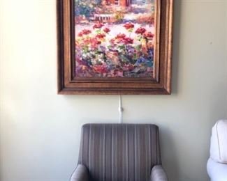 Beautiful oil on canvas , custom contemporary occasions chair 