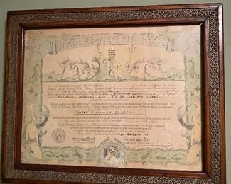 Military framed certificate