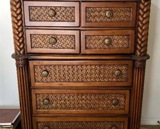Palm Court, Coco Brown 
7 Drawer Chest
53 tall x 42 wide x 20 deep
- Pool House 