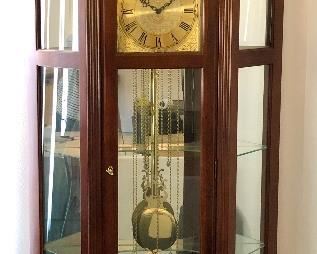 Ridgeway RICHARDSON 
Grandfather Clock in Cherry 
77in. Tall x 41in. W x 11in. D. 
Weight: 152 lbs
- Pool House 