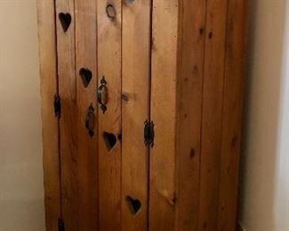Pine Jelly Cabinet with Heart cutouts 
- Pool House 